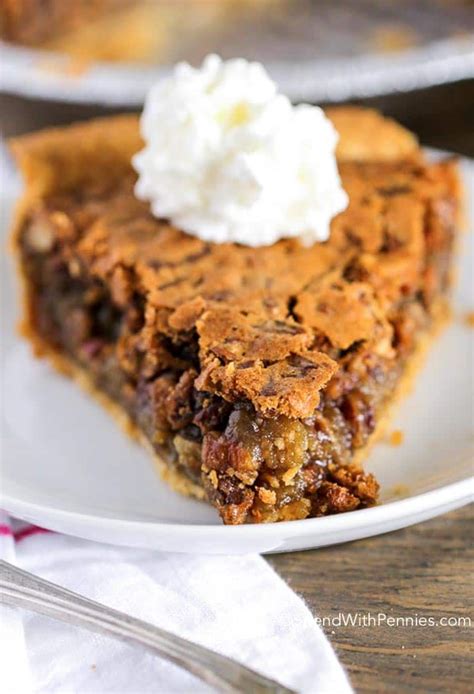 Easy Pecan Pie has a delicious gooey filling topped with pecans for the perfect holiday dess ...