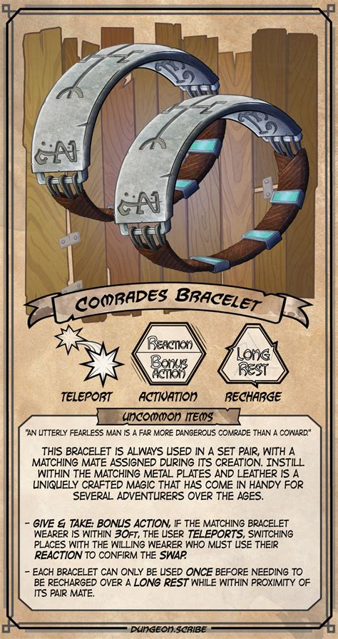 [OC][ART] Comrades Bracelet: Uncommon Item : r/DnD