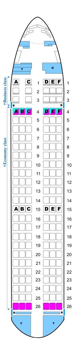 Seat Map Aerosvit Ukrainian Airlines Boeing B737 400 | SeatMaestro