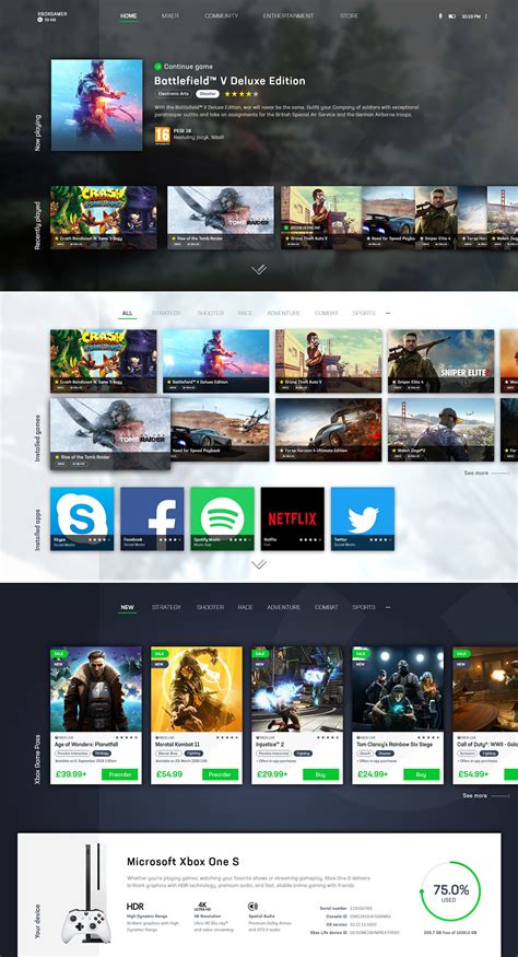 Xbox One S - Operating System UX/UI Design :: Behance