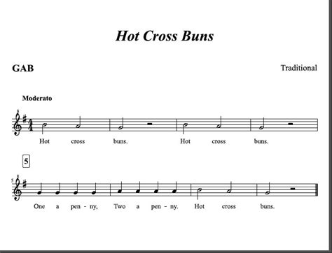 Hot Cross Buns - Recorder Support