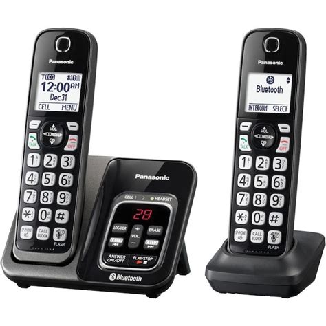 Panasonic Link2Cell Bluetooth Cordless Phone with Answering Machine and ...