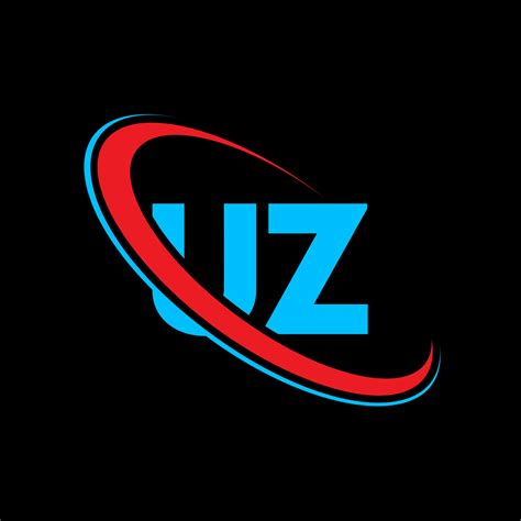 UZ logo. UZ design. Blue and red UZ letter. UZ letter logo design. Initial letter UZ linked ...