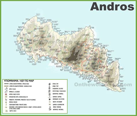 Andros tourist map - Ontheworldmap.com