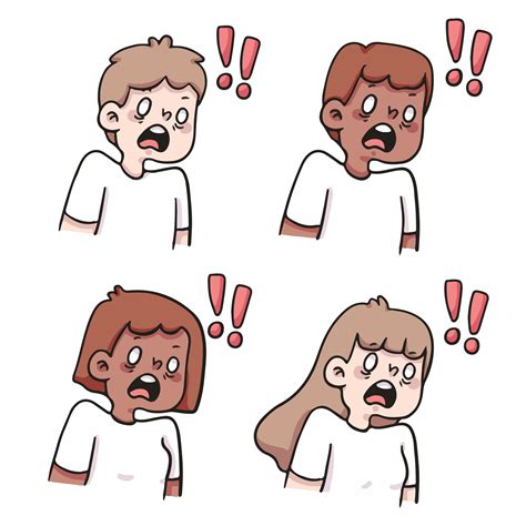 people shocked reaction set cute cartoon illustration 1893299 Vector ...