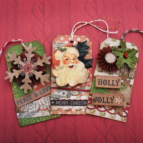 Large Christmas Gift Tags Vintage Inspired Set of 3 Holly - Etsy