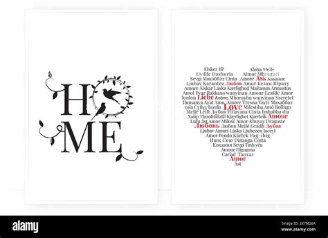 Home love, vector. Family love quotes. Scandinavian minimalist poster design Stock Vector Image ...