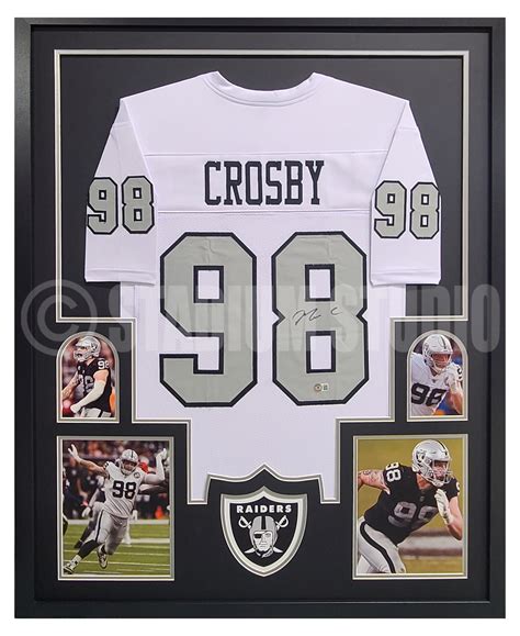 Maxx Crosby Autographed Framed Raiders White Jersey - The Stadium Studio