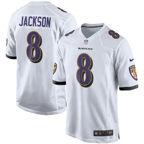 Men's Nike Lamar Jackson White Baltimore Ravens Player Game Jersey