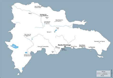 Mapa de la República Dominicana - Mapa Físico, Geográfico, Político ...