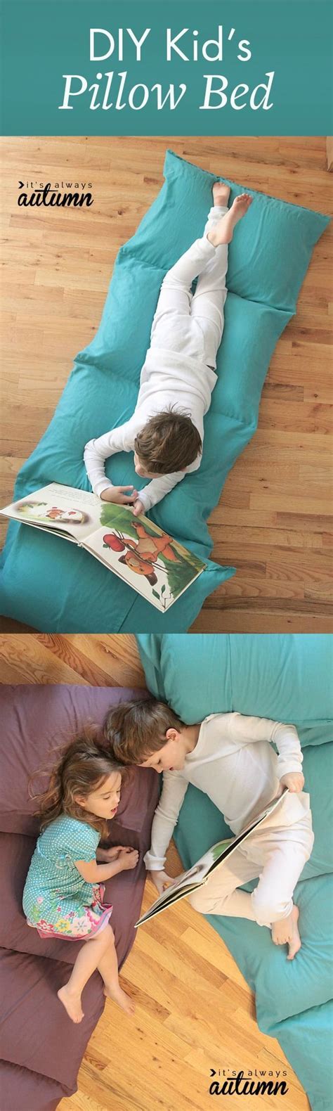 Ideal for reading, movie watching, and snuggling, this DIY Kid’s Pillow Bed, from It’s Always ...