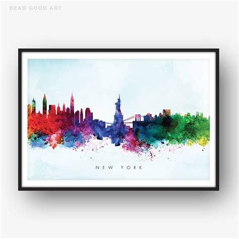 New York Skyline Watercolor at PaintingValley.com | Explore collection of New York Skyline ...