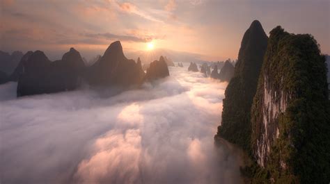 Sunrise in Guilin - Floating On Fog - TSL - Post-Processing & HDR ...