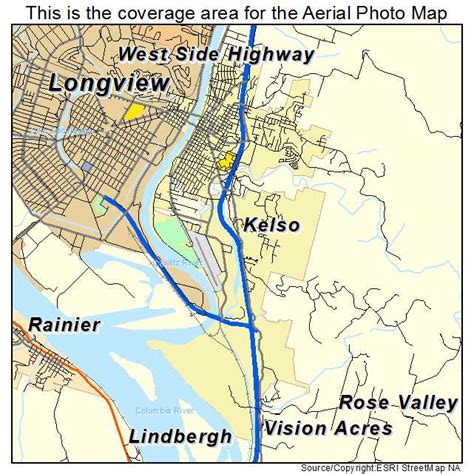 Aerial Photography Map of Kelso, WA Washington