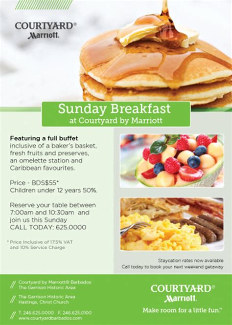 Sunday Breakfast at Courtyard Marriott - What's On In Barbados 2018-02-04 to 2018-02-25