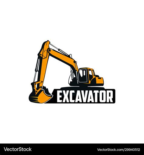 Excavator logo Royalty Free Vector Image - VectorStock