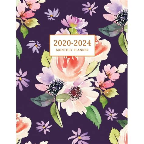 2020-2024 Monthly Planner : Large Five Year Planner with Floral Cover (Volume 4) (Paperback ...