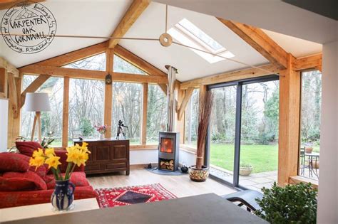 Oak Framed Extension in Cornwall - Built by Carpenter Oak | House extension design, Oak framed ...