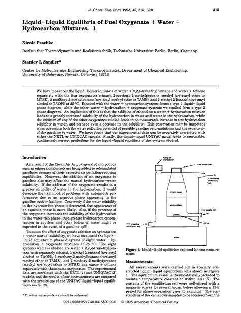 (PDF) Liquid-Liquid Equilibria of Fuel Oxygenate + Water + Hydrocarbon Mixtures. 1 - DOKUMEN.TIPS