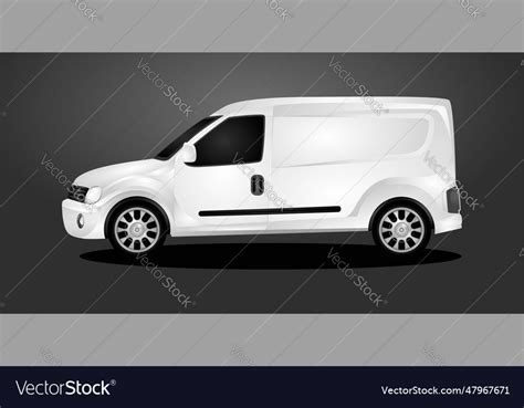 Realistic van car side view Royalty Free Vector Image