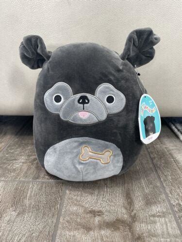 Squishmallow Kellytoy Bongo Pug Dog 8" Black Grey Plush Stuffed Sensory NWT | #4550628276