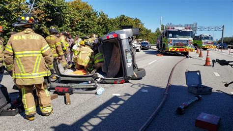 One Person Hospitalized After I-95 Rollover Crash – NBC 6 South Florida