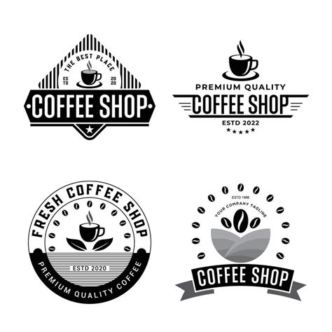 Coffee Logo Vector Illustration, Coffee Set Design. Vintage Retro ...