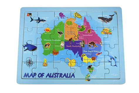 Australian Map Jigsaw Puzzle 24pcs