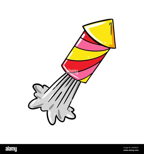 Hand drawn rocket fireworks. Vector illustration Stock Vector Image & Art - Alamy