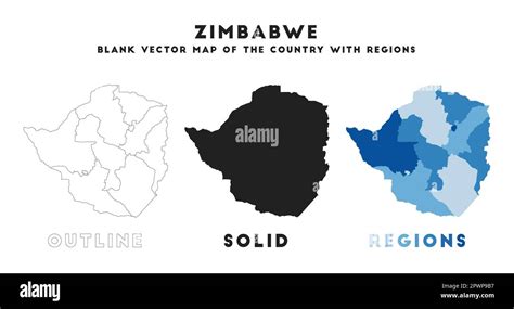 Zimbabwe map. Borders of Zimbabwe for your infographic. Vector country ...