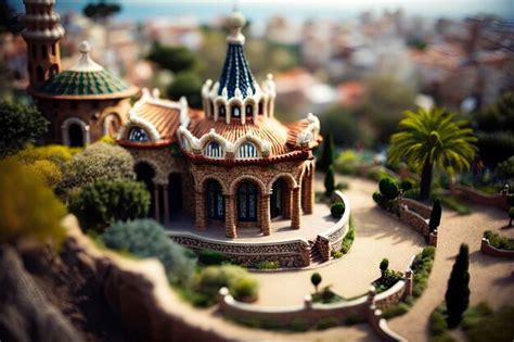 Premium AI Image | Vibrant View of Park Guell in Spain