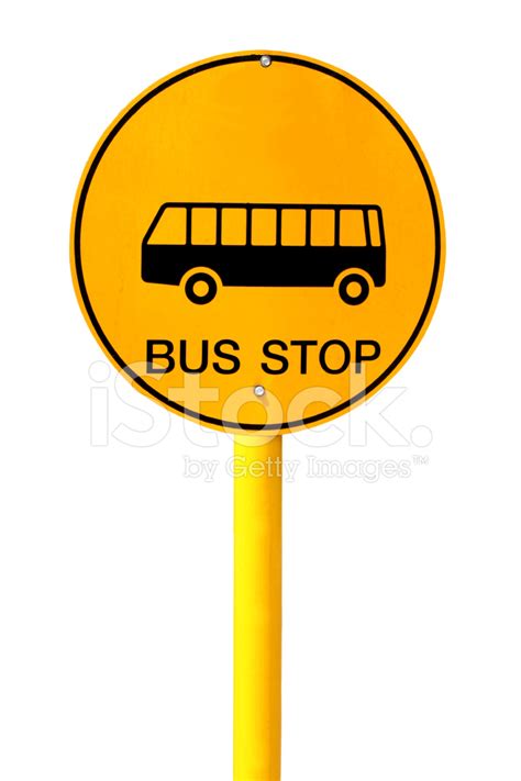 Bus Stop Sign on White Background Stock Photos - FreeImages.com