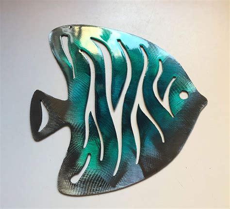 Amazon.com: Tropical Fish Teal Tainted Wall Art 7 1/2" x 7 1/2" : Handmade Products