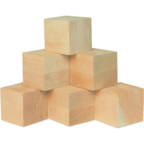 Unfinished Wood Cubes 3 inch, Pack of 100 Large Wooden Cubes for Wood ...