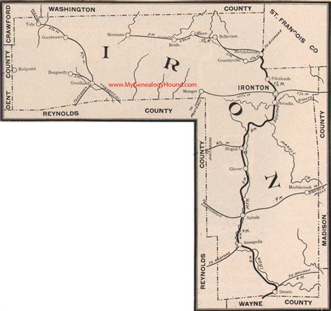 Iron County, Missouri 1904 Map