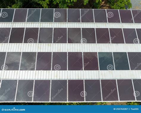 Thin Film Solar Panel Type on a Roof Stock Image - Image of green ...