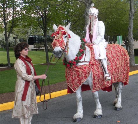 Baraat Horse - Decorated, White horse or horse a drawn carriage for the ...