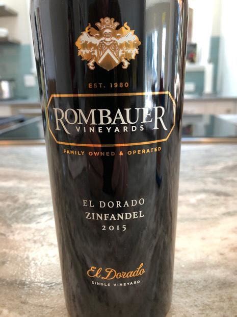 2015 Rombauer Vineyards Zinfandel El Dorado, USA, California, Sierra ...