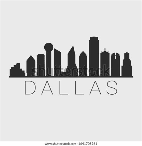 Dallas Texas Skyline Silhouette City Black Stock Vector (Royalty Free ...