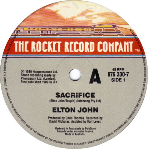 Elton John - Sacrifice (1989, Vinyl) | Discogs