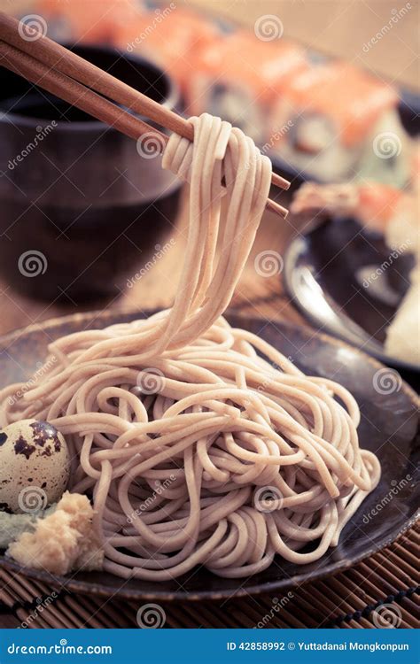 Cold soba stock photo. Image of noodles, cuisine, pasta - 42858992