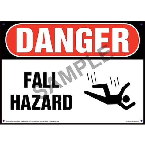 Danger: Fall Hazard - OSHA Sign