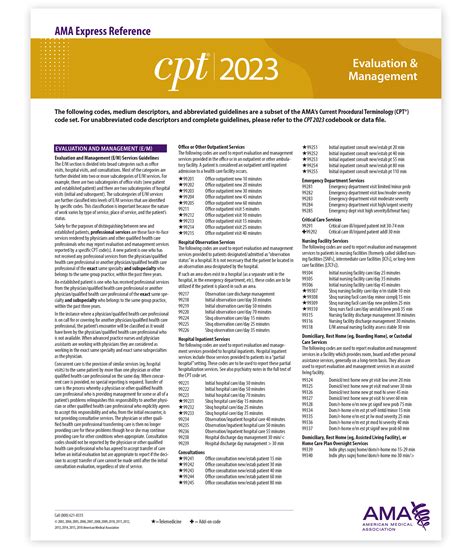 CPT 2023 Express Reference Coding Card: E/M by American Medical Association | Goodreads