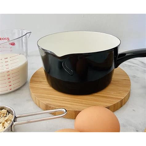 Buy MAZONNE 1 Qt Enamel Milk Pot, Butter Warmer, Enamelware Saucepan ...