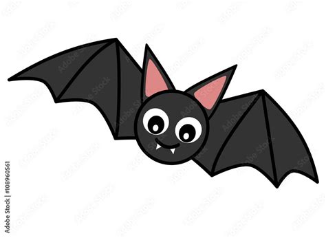 Vettoriale Stock cute cartoon bat vector illustration isolated on white ...