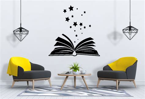 Books Wall Decal Reading Wall Decal Library Wall Decal Book - Etsy