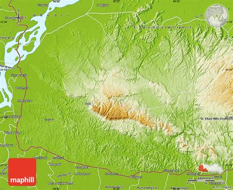 Physical Map of W. Garo Hills (Tura)