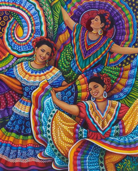 'Mexican Folk Dancers' | Mexican culture art, Mexican folk art painting ...