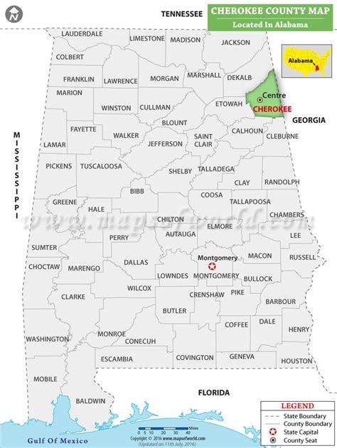 Cherokee County Map, Alabama