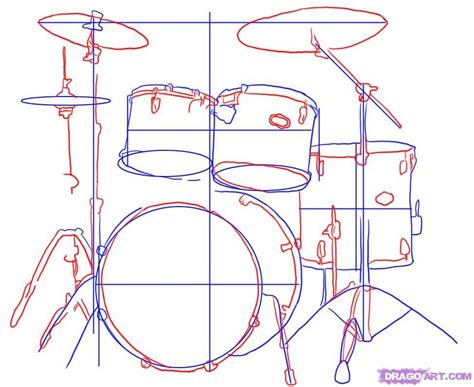 How To Draw A Drum Set Step By Step at Drawing Tutorials